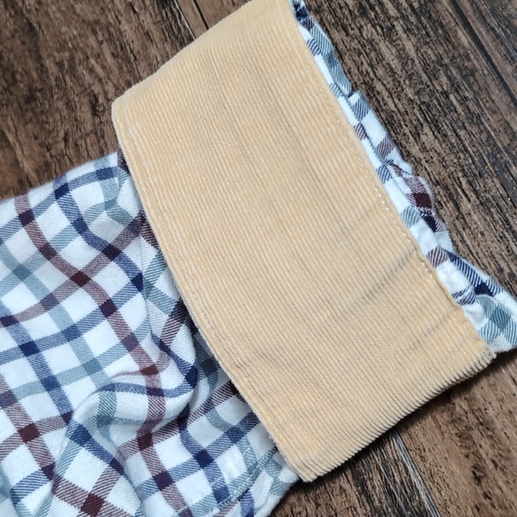 Barbour Barrell Classic Plaid Long Sleeve Button Down Size XL Corduroy Flip Cuff - Picture 7 of 9